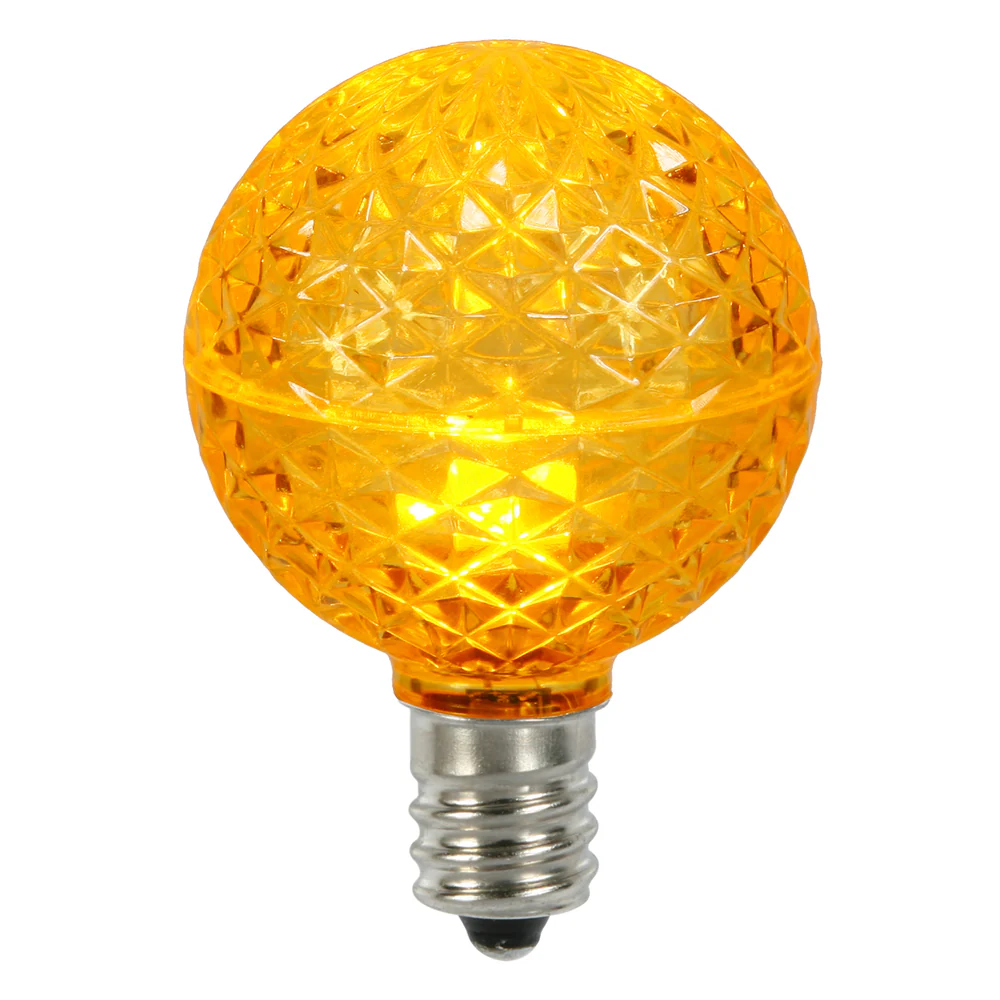 25Pk - Vickerman Yellow Faceted G50 LED Replacement Bulb - Image 3