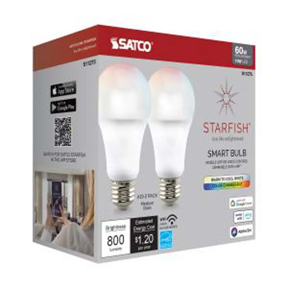 2Pk - 10W A19 LED RGB & Tunable White Starfish IOT 800 Lumens 120v - Image 5