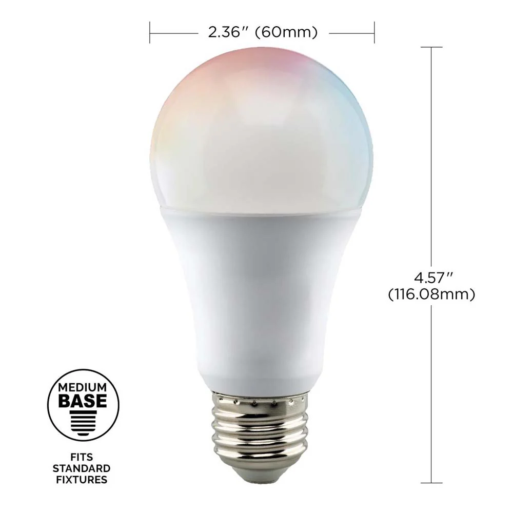 2Pk - 10W A19 LED RGB & Tunable White Starfish IOT 800 Lumens 120v - Image 6