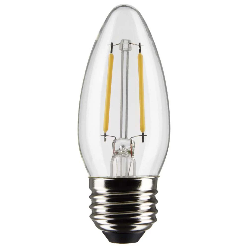 2Pk - 3W B11 LED Clear Medium Base 2700K 250 Lumens 120v