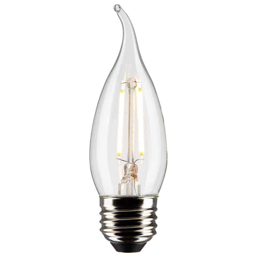 2Pk - 3W CA10 LED Clear Medium Base 2700K 250 Lumens 120v - Image 2