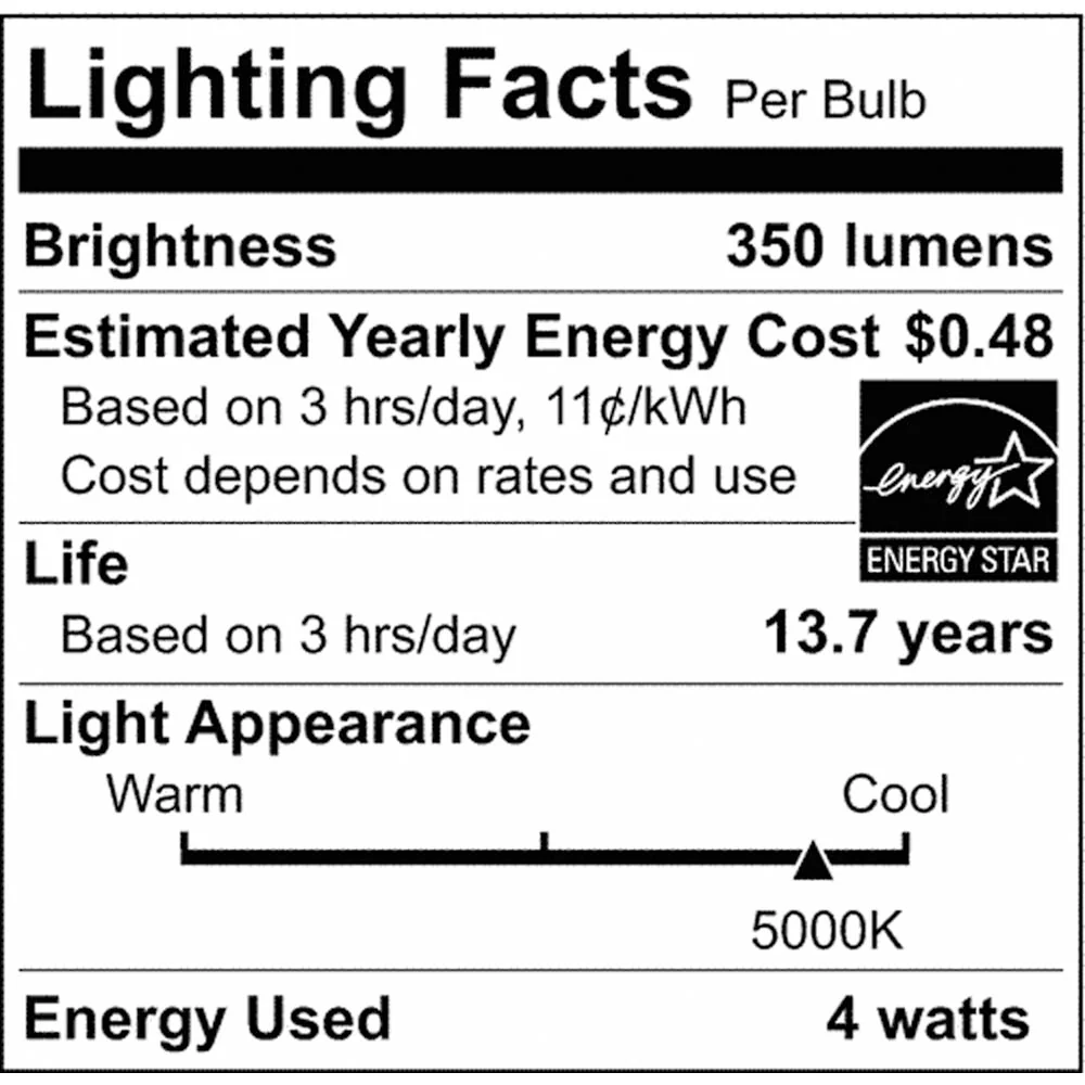 2Pk - 4W B11 LED Frosted Candelabra Base 5000K 350 Lumens 120v - Image 4