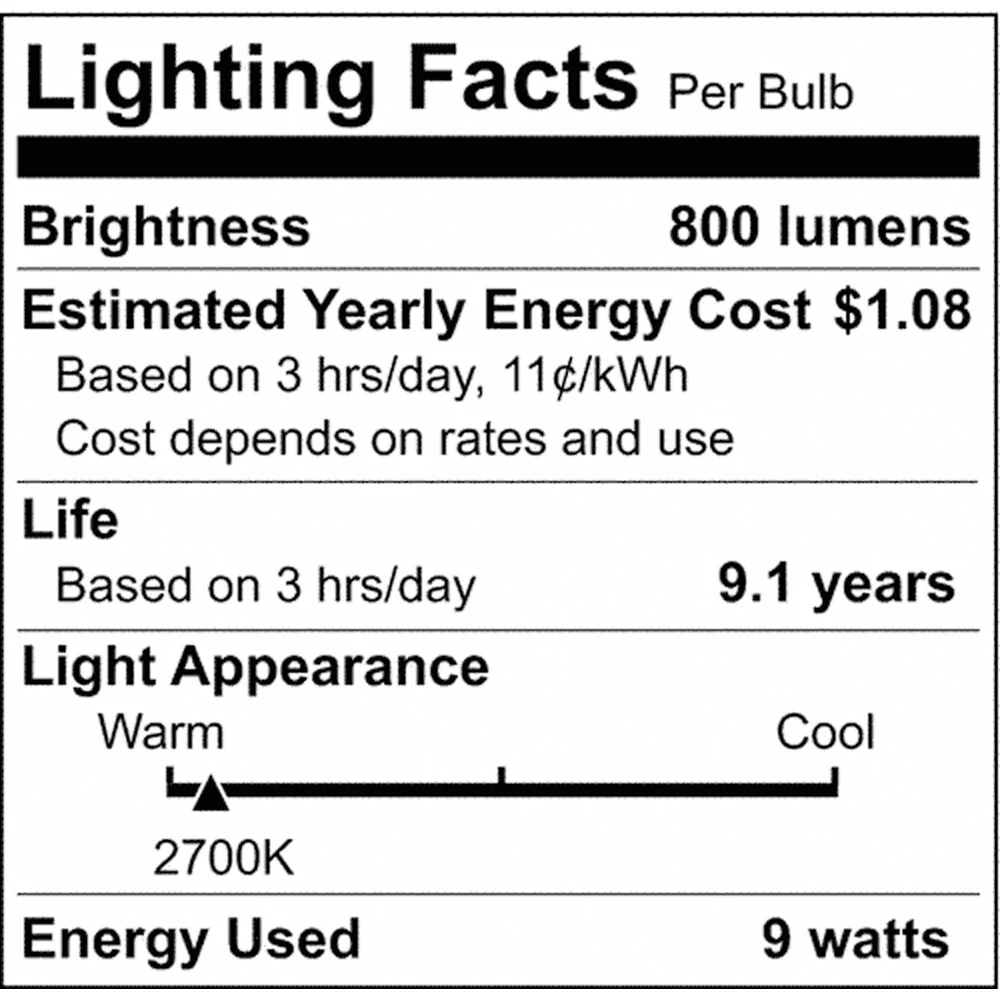 2Pk - 9.8W A19 LED 2700K E26 Medium base 220 deg. Beam Angle 120v - Image 9