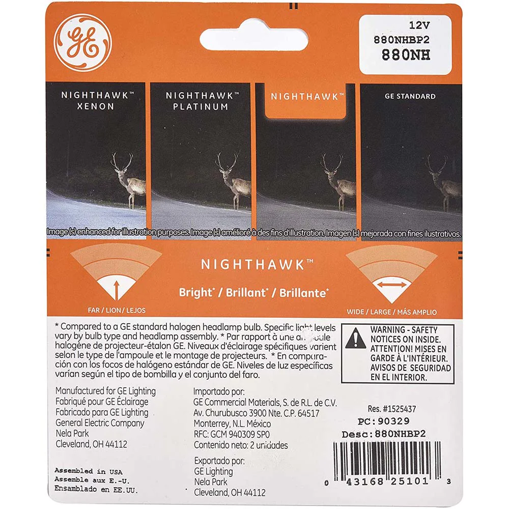 2Pk - GE 880NH/BP2 - 12.8v 27w Nighthawk Halogen Automotive Replacement Fog Light - Image 2