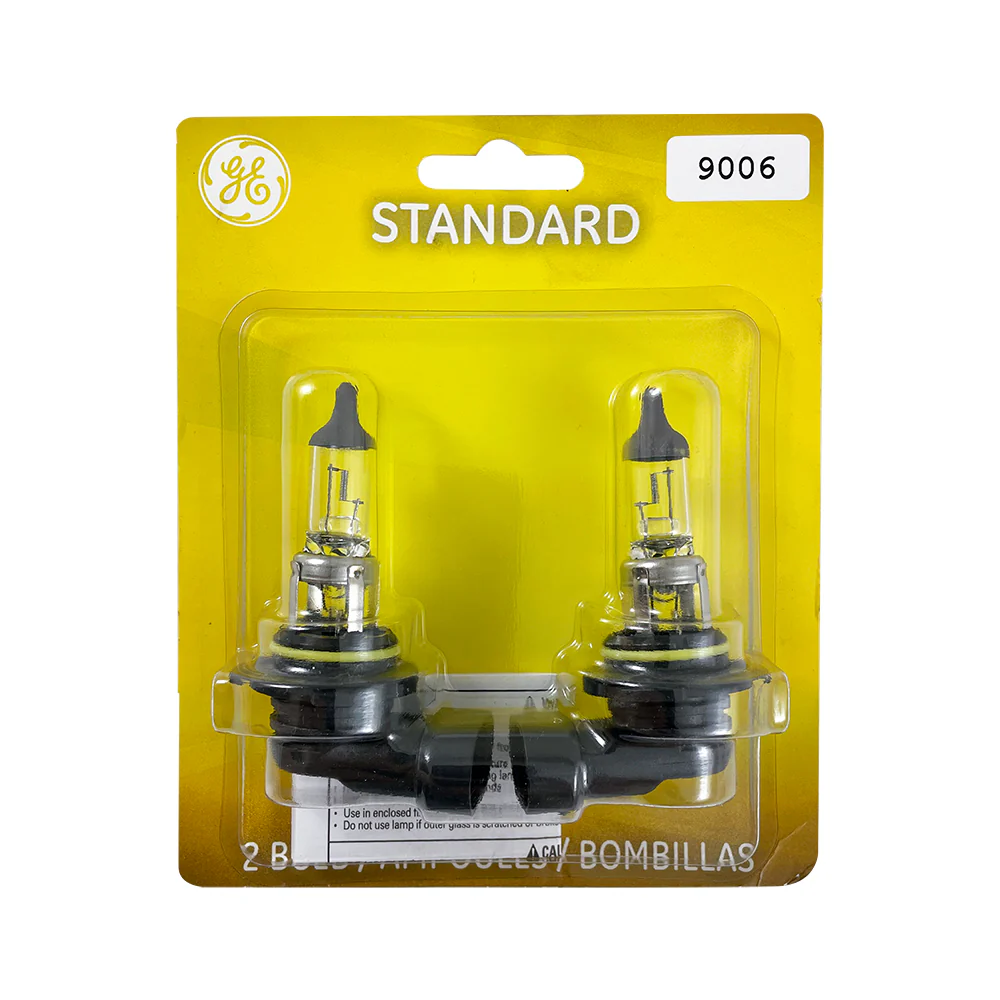 2Pk - GE 9006/BP2 - 55w 12.8v Miniature T4 P22d Base Automotive Bulb