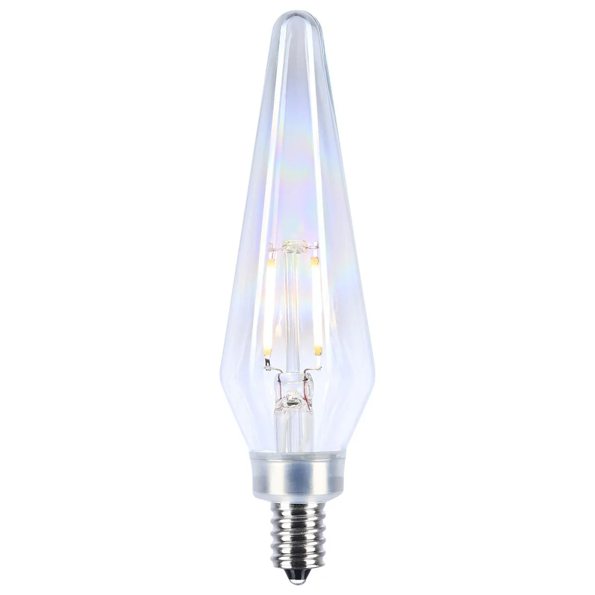 2Pk - Satco 2w Prismatic HX11 LED 2700K CCT E12 Candelabra Base Aurora Finish - Image 2