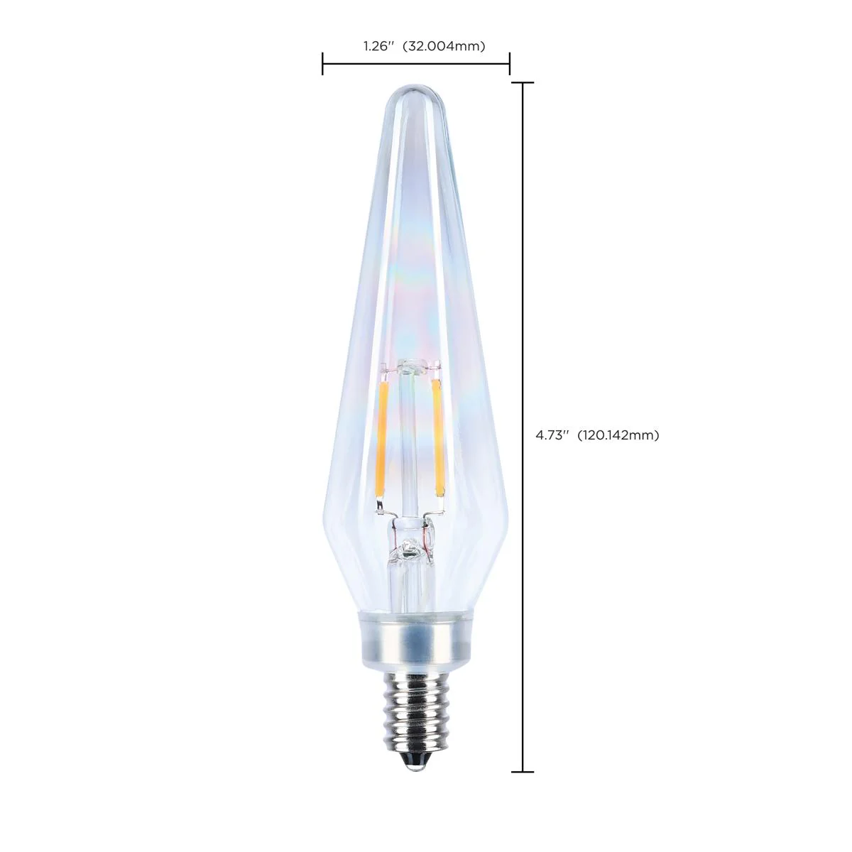 2Pk - Satco 2w Prismatic HX11 LED 2700K CCT E12 Candelabra Base Clear Finish - Image 5