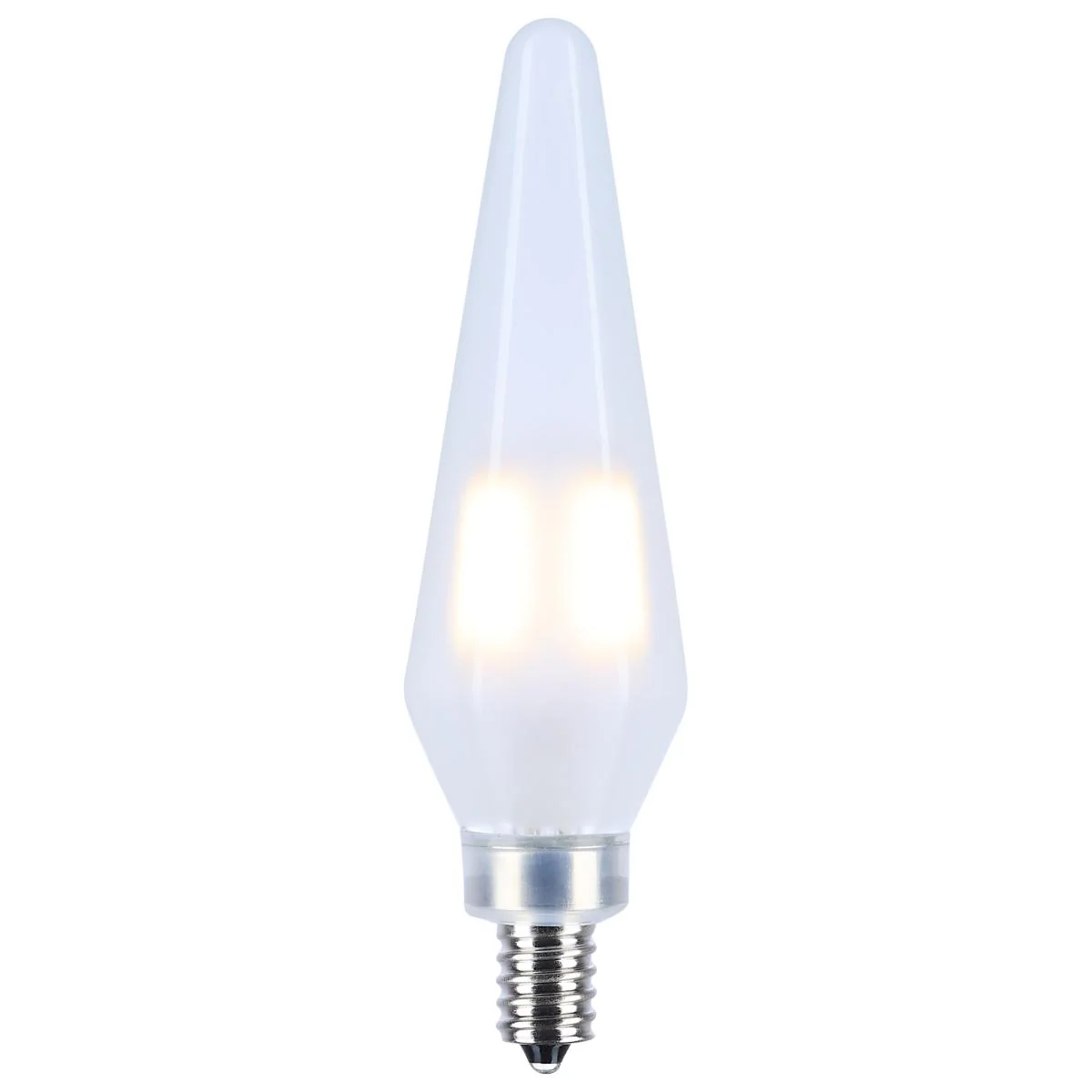 2Pk - Satco 2w Prismatic HX11 LED 2700K CCT E12 Candelabra Base Frosted Finish - Image 2