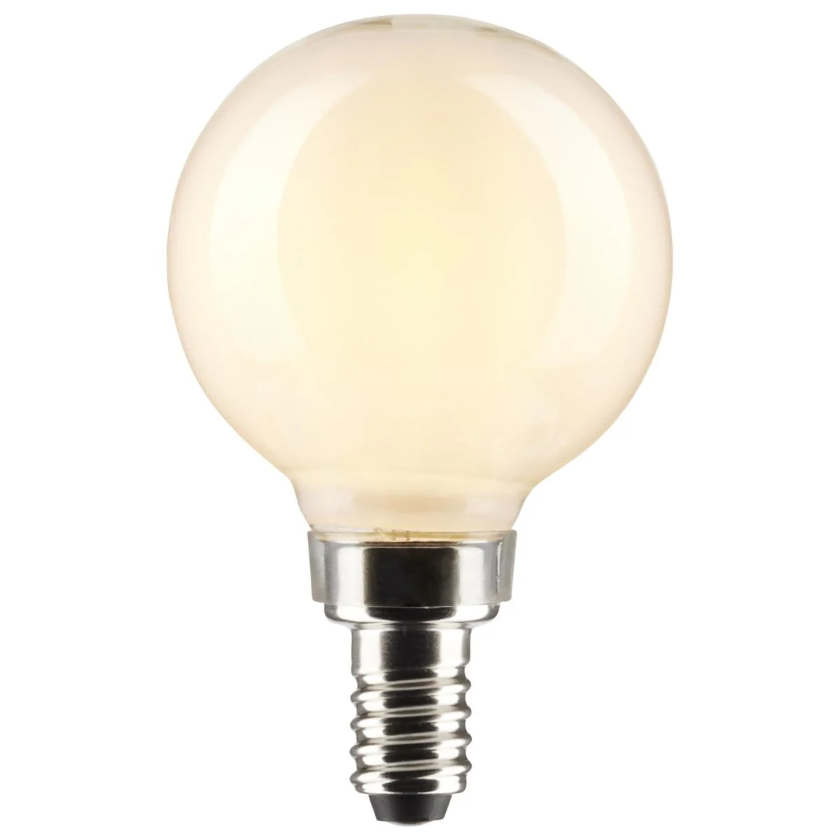 2Pk - Satco 4.5w G16.5 LED E12 Candelabra Base 5000K 120v White Finish Bulb - Image 2