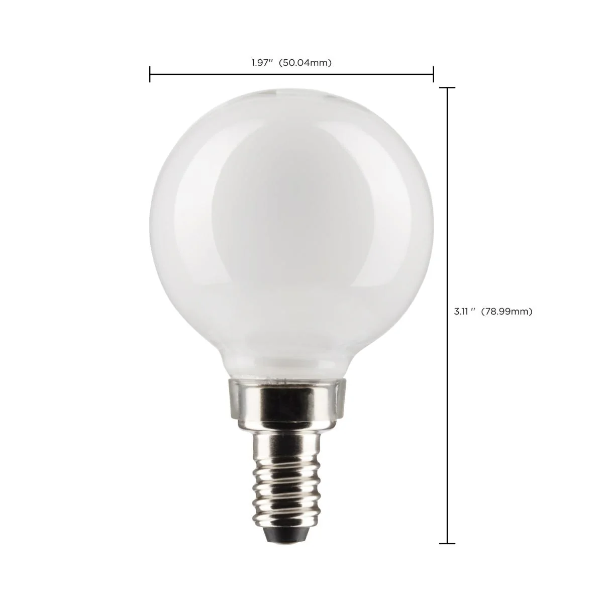 2Pk - Satco 4.5w G16.5 LED E12 Candelabra Base 5000K 120v White Finish Bulb - Image 7
