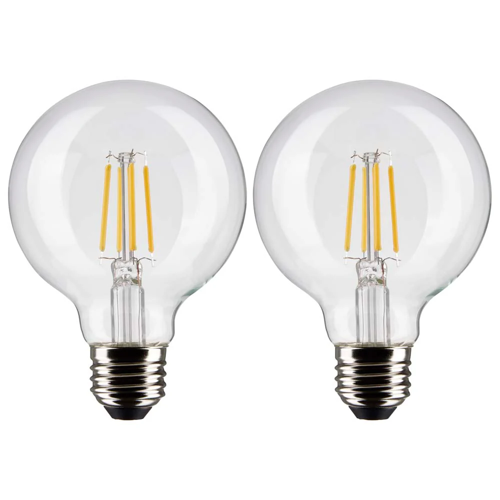 2Pk - Satco 4.5w G25 Globe Filament LED 3000K Medium Base Dimmable - 40w equiv