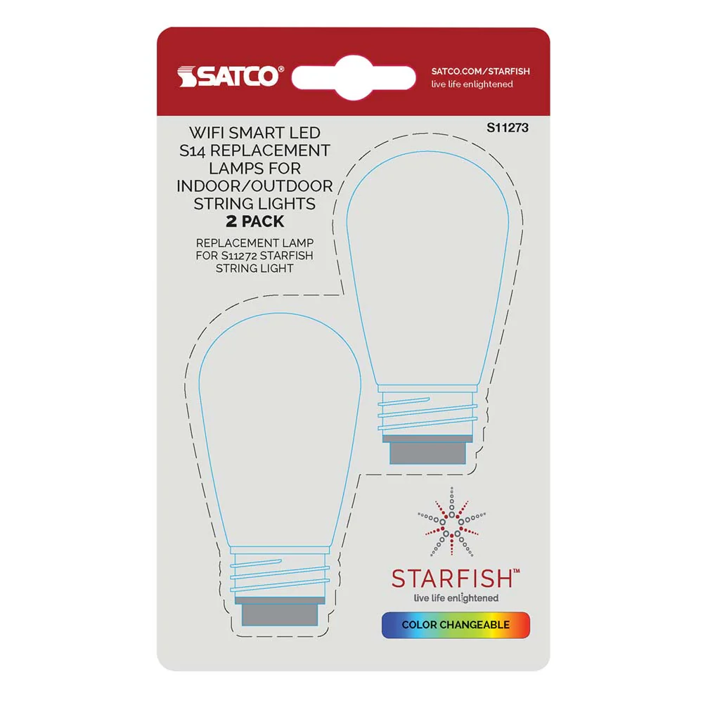 2Pk - 4-Pin S14 LED RGBW Replacement Bulbs String for Satco Starfish IOT S11272 - Image 3