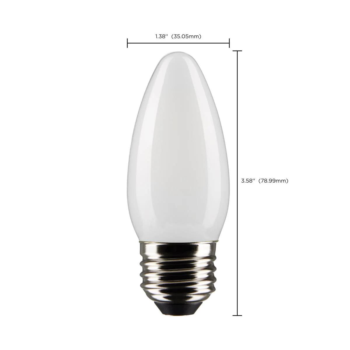 2Pk - Satco 4w B11 LED E26 Medium Base 5000K 120v Frosted Finish Bulb - Image 7