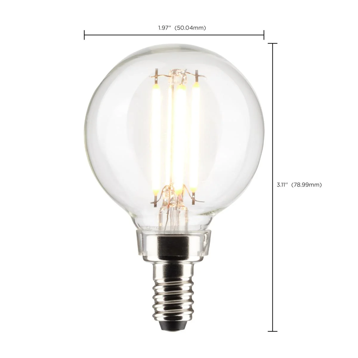 2Pk - Satco 4w G16.5 LED E12 Candelabra Base 5000K 120v Clear Finish Bulb - Image 7