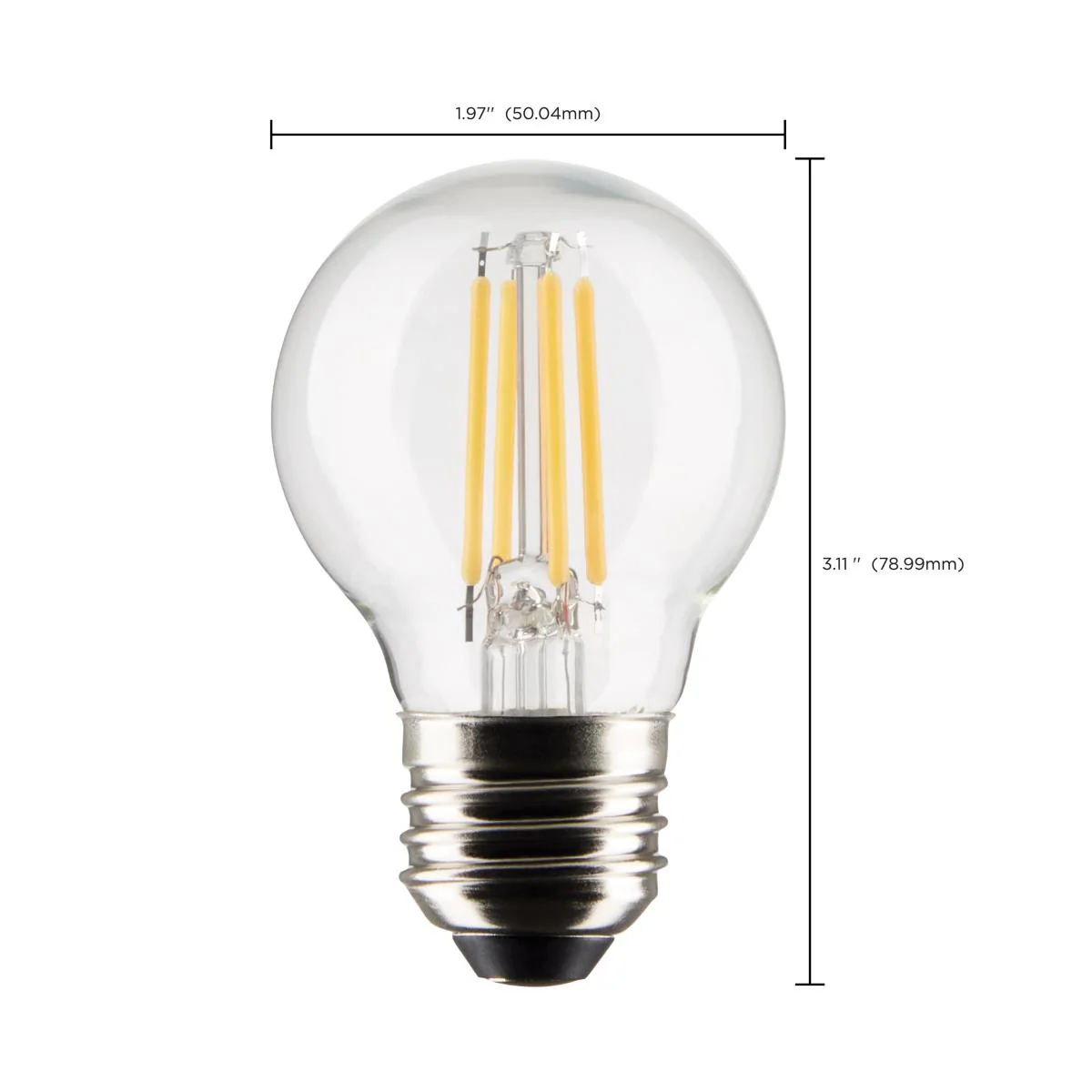 2Pk - Satco 4w G16.5 LED E26 Medium Base 5000K 120v Clear Finish Bulb - Image 7