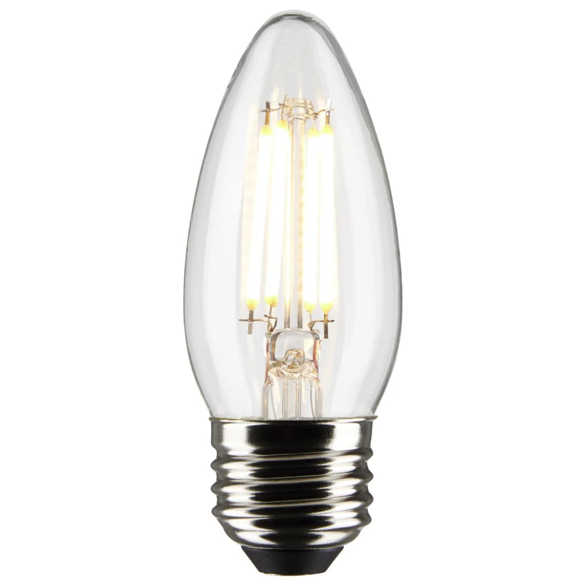 2Pk - Satco 5.5w B11 LED E26 Medium Base 5000K 120v Clear Finish Bulb - Image 2
