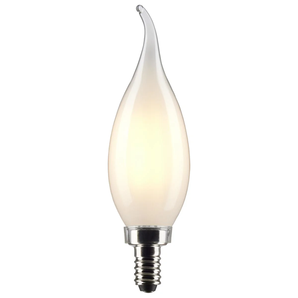 2Pk - Satco 5.5w CA10 LED E12 Candelabra Base 5000K 120v Frosted Finish Bulb - Image 2