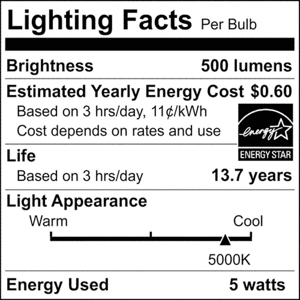 2Pk - Satco 5.5w CA10 LED E12 Candelabra Base 5000K 120v Frosted Finish Bulb - Image 8