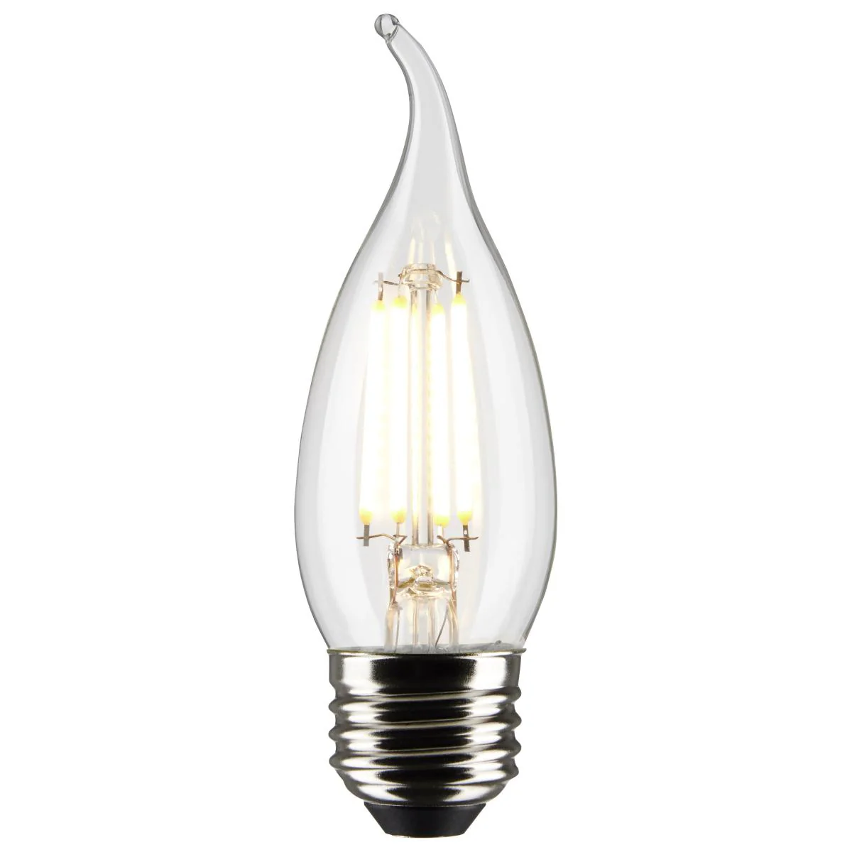2Pk - Satco 5.5w CA10 LED E26 Medium Base 5000K 120v Clear Finish Bulb - Image 2