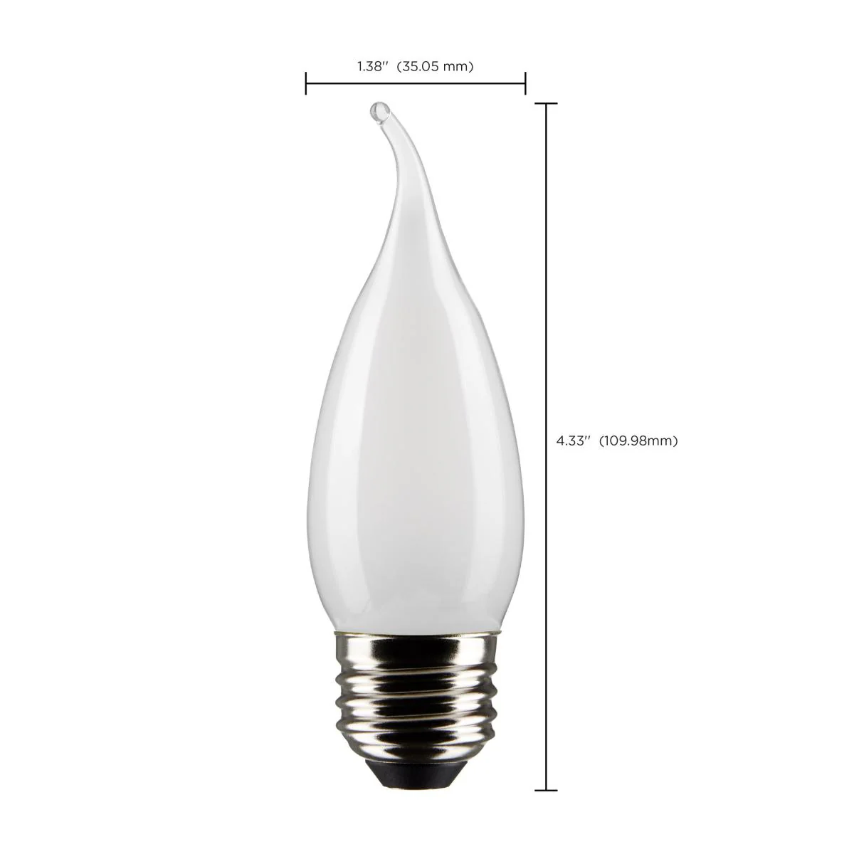 2Pk - Satco 5.5w CA10 LED E26 Medium Base 5000K 120v Frosted Finish Bulb - Image 6