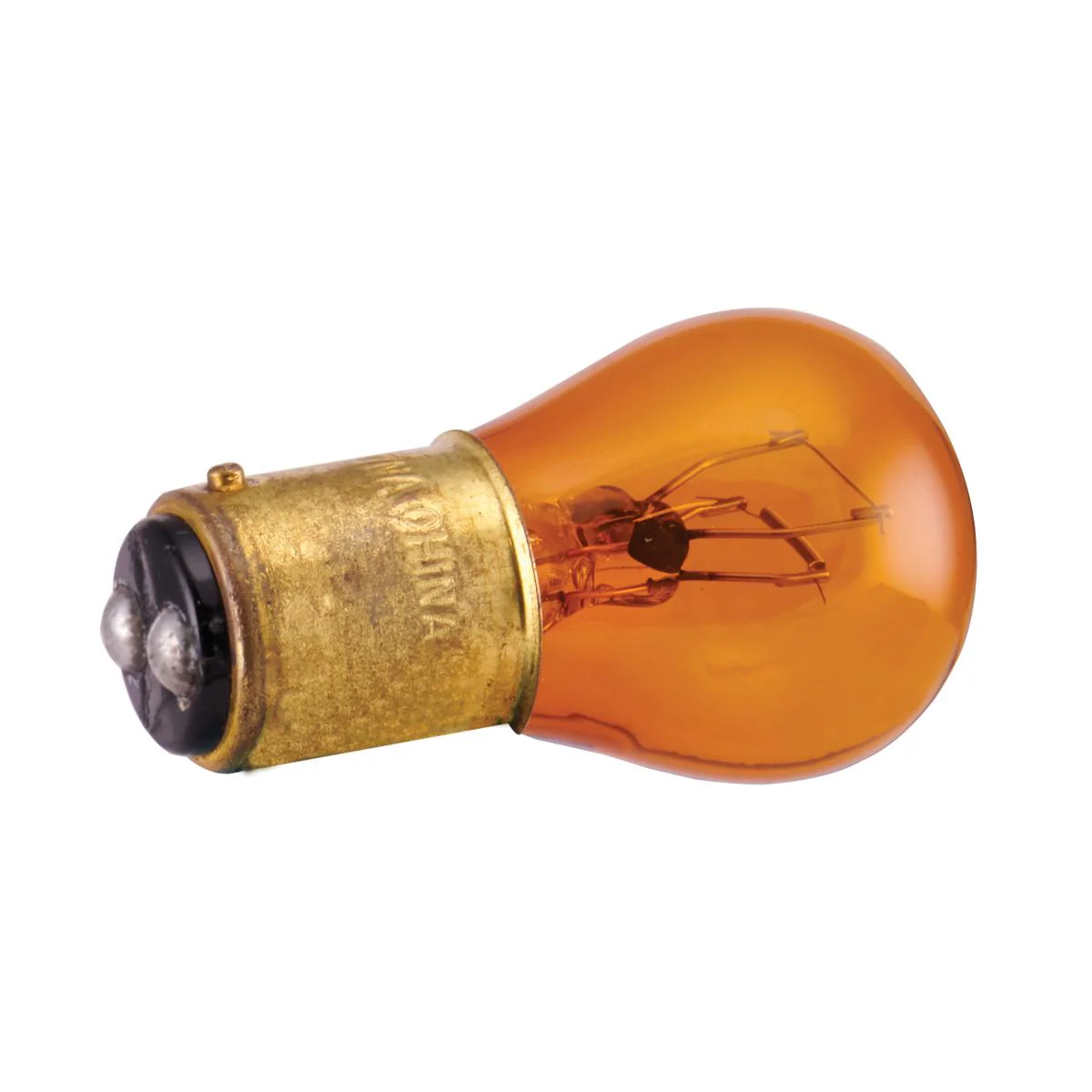 2Pk - Satco 8.26w miniature S8 1200/5000 BA15d Base 14v Amber Finish Bulb - Image 2
