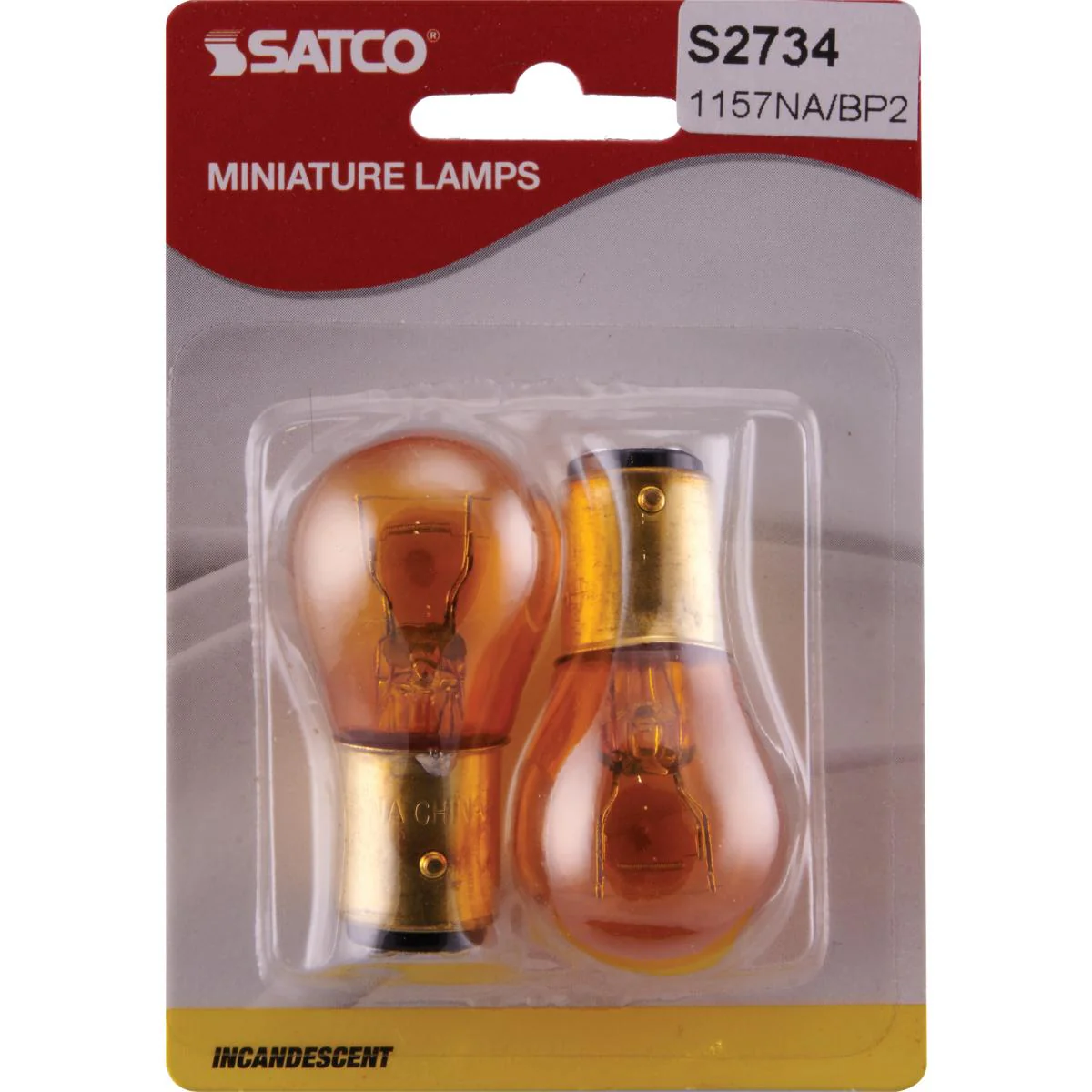 2Pk - Satco 8.26w miniature S8 1200/5000 BA15d Base 14v Amber Finish Bulb - Image 5