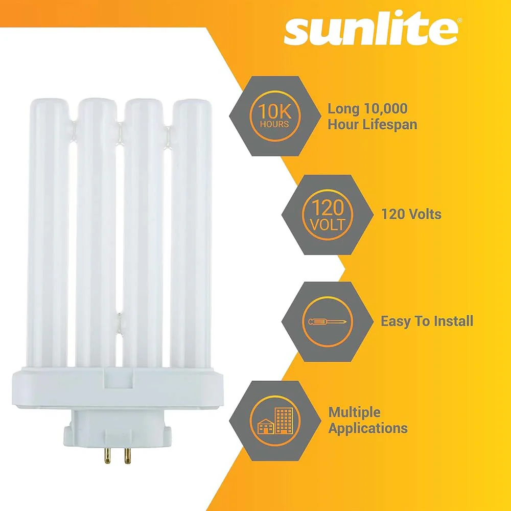 2Pk - Sunlite 27w FML 4-Pin Quad Tube Plug-In 3000K Compact Fluorescent Lamp - Image 3