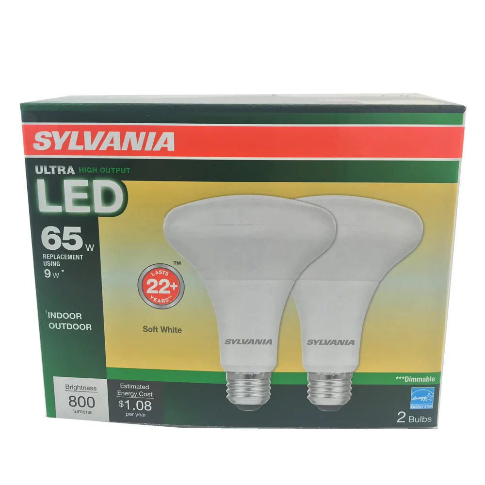 2PK - SYLVANIA 9W BR30 LED Dimmable 2700K Soft White Ultra High Output Bulb - Image 2