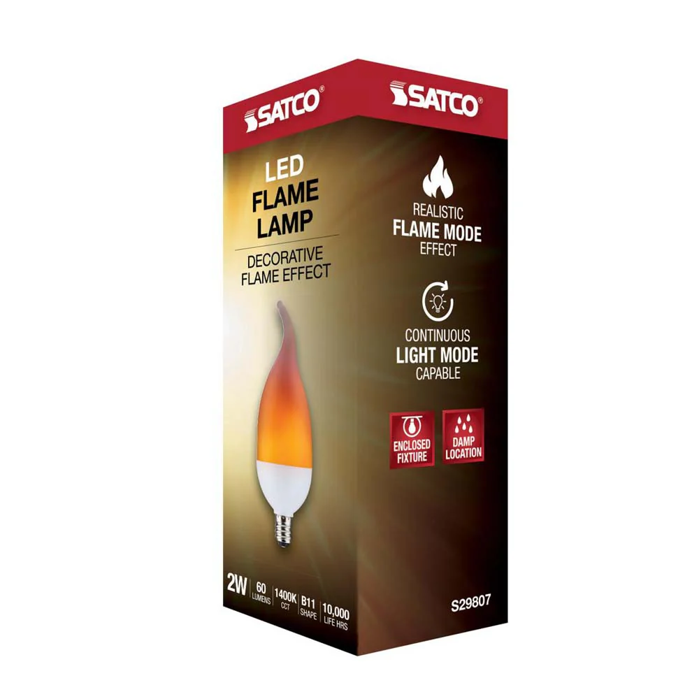 2W B11 LED Flame Bulb Candelabra base 120v -25W equiv - Image 4