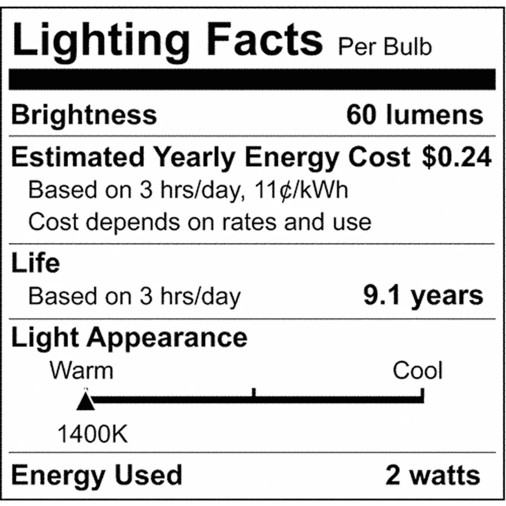 2W B11 LED Flame Bulb Candelabra base 120v -25W equiv - Image 6