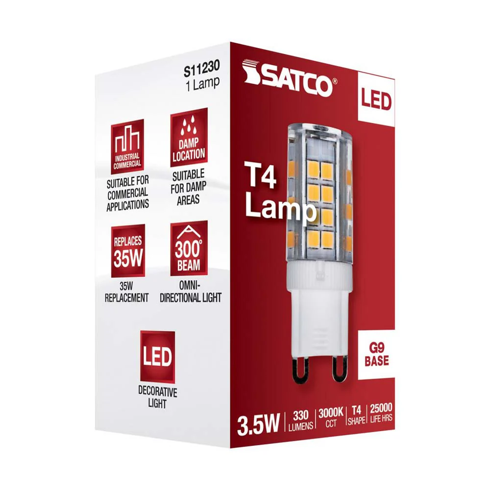 3.5W JCD LED Clear 3000K G9 G9 Double Loop Base 120v - Image 8