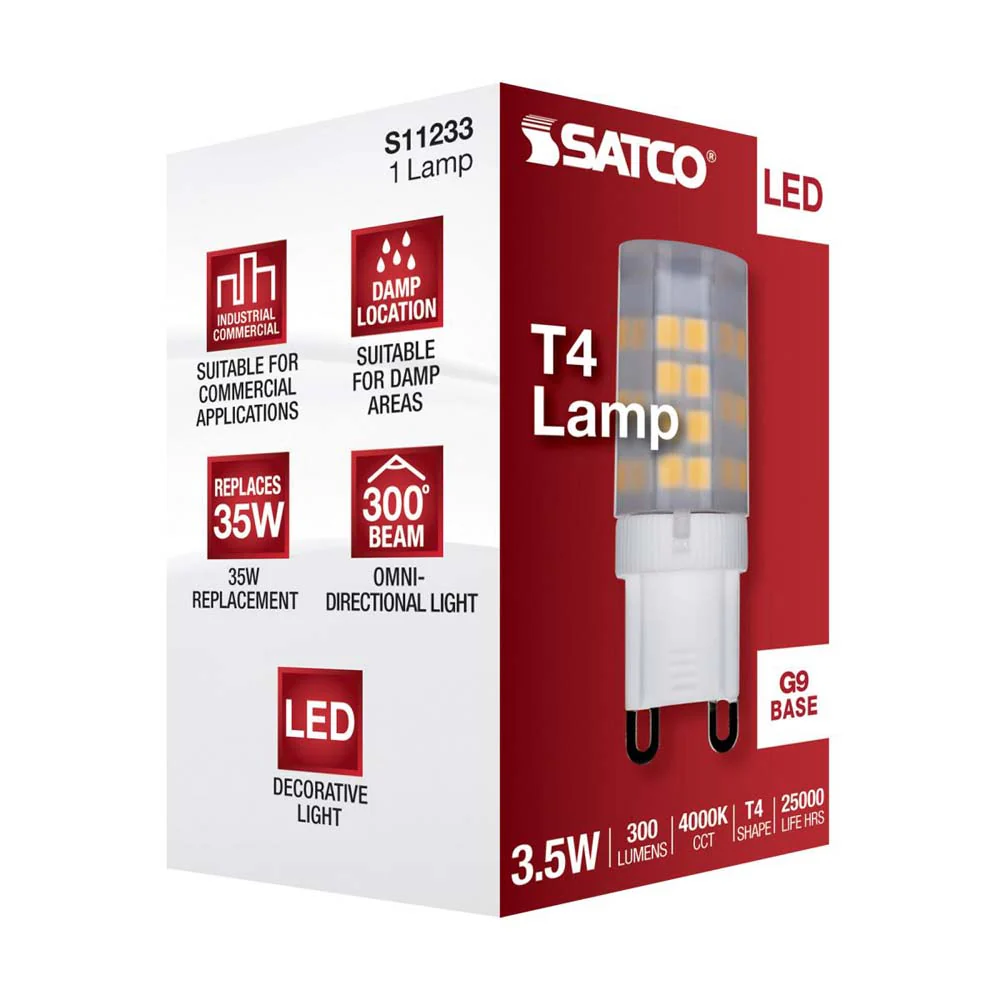 3.5W JCD LED Frosted 4000K G9 G9 Double Loop Base 120v - Image 8