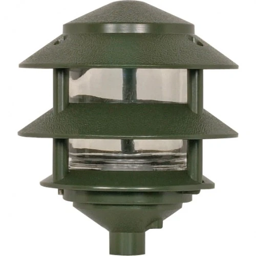 Nuvo 3-Tier PathLight Landscape Light Fixtures Small Hood Green Finish