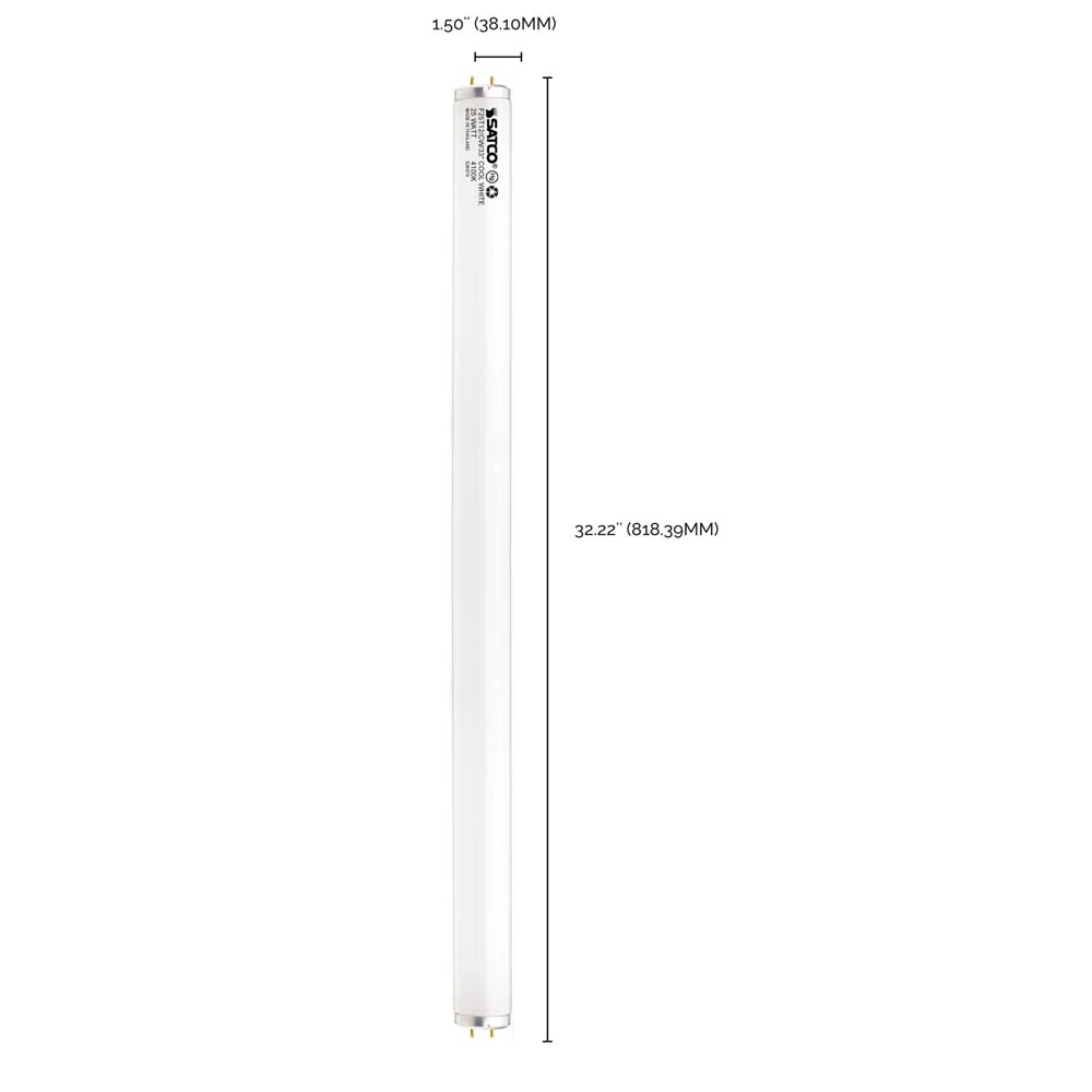 30PK - Satco 25w 33-in T12 Medium Bi-pin G13 Base Fluorescent Tube - Image 3