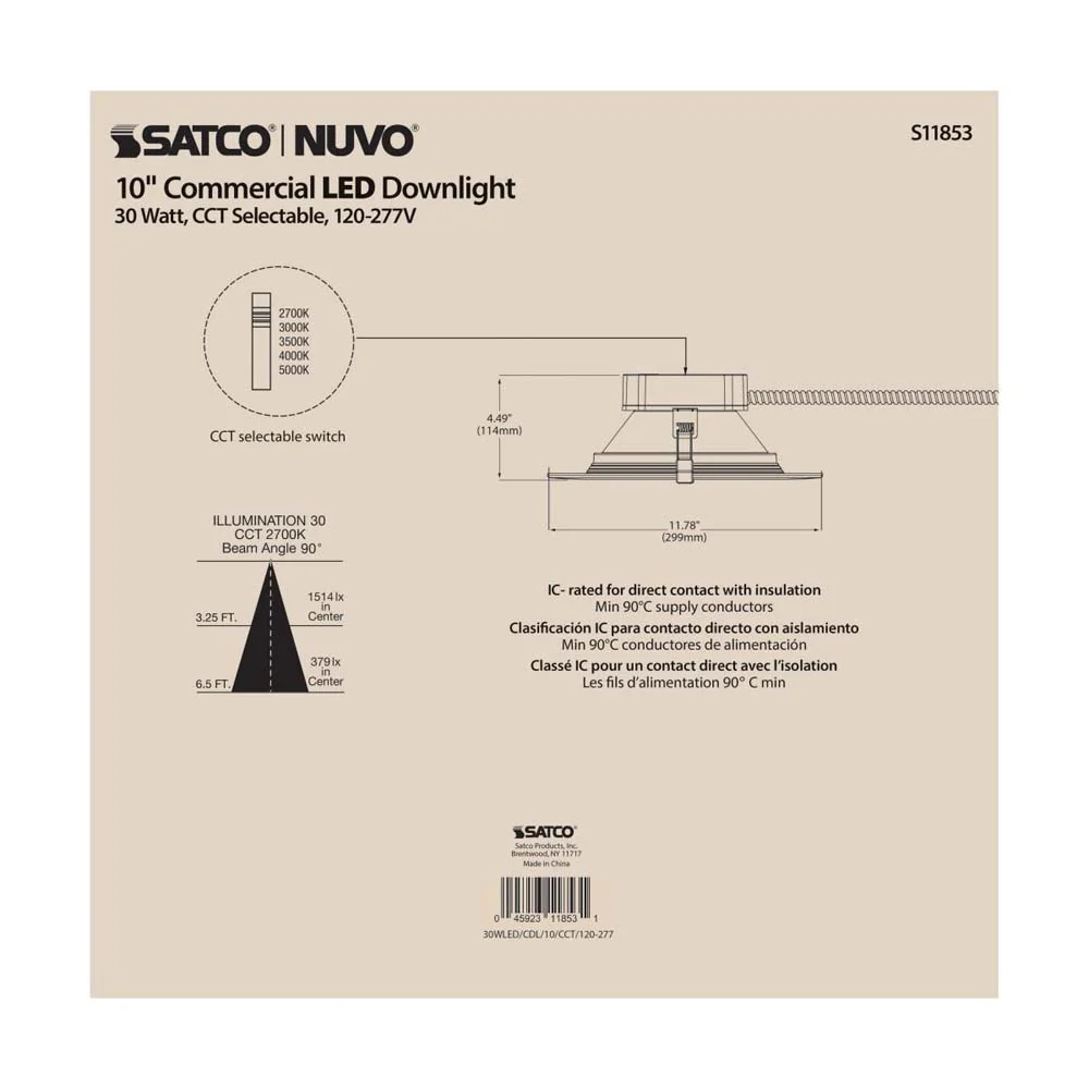 30w Commercial LED Downlight 10 in. CCT Adjustable 120-277v Econo - Image 7