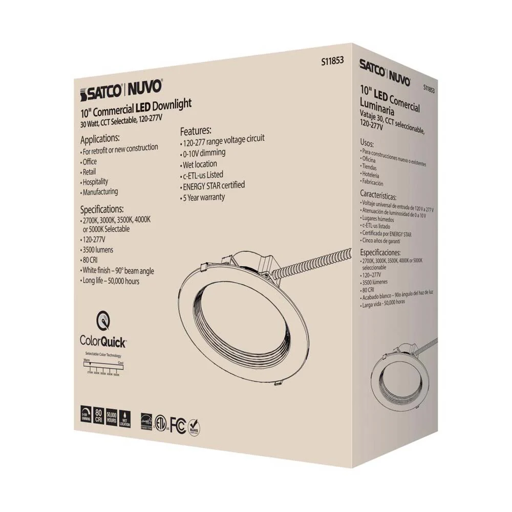 30w Commercial LED Downlight 10 in. CCT Adjustable 120-277v Econo - Image 9