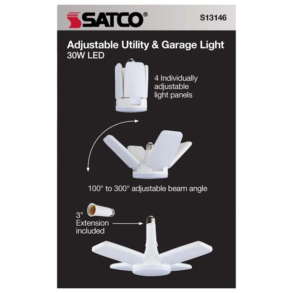 30W LED Garage Utility Light 5000K E26 base Adjustable Beam Angle - 200W equiv - Image 8