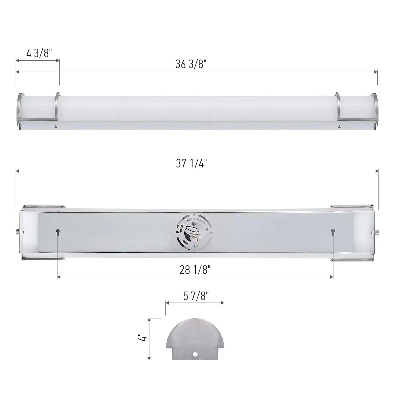 36" 26Watt 3000K LED Vanity Light White Poly with Brushed Nickel Finish - Image 2