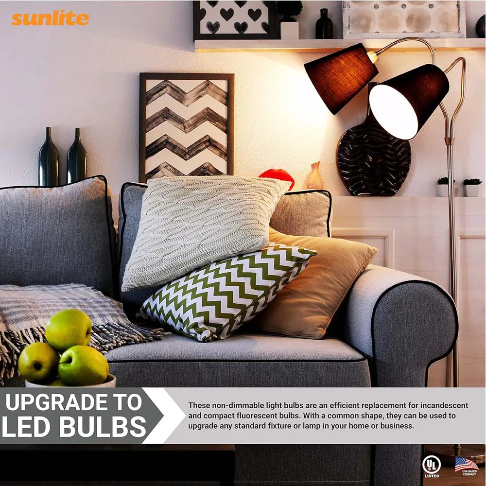 3Pk - Sunlite 12w A19 LED 1100 Lm E26 Base 6500K Daylight Bulb - 75w equiv - Image 4