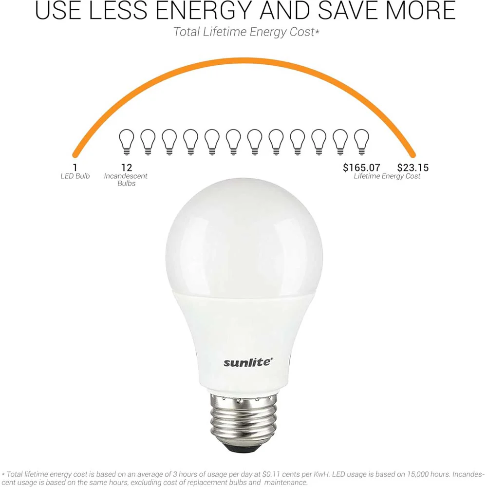 3Pk - Sunlite 15w A19 LED 1500Lm E26 Base 4000K Cool White Bulb - 100w equiv - Image 7