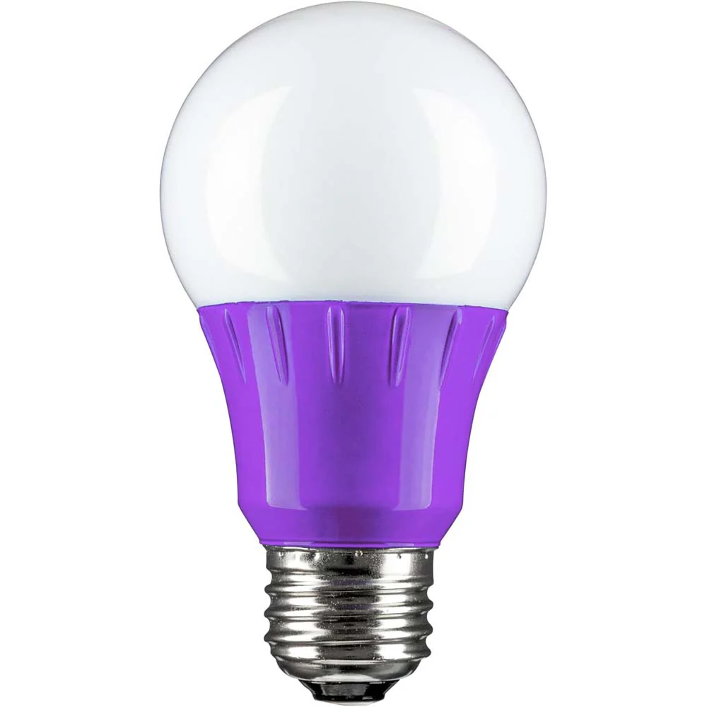 3Pk - Sunlite 3W LED A19 103Lm Purple Light Bulb - Image 2