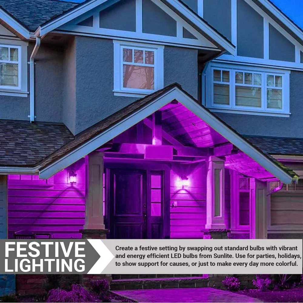 3Pk - Sunlite 3W LED A19 103Lm Purple Light Bulb - Image 5
