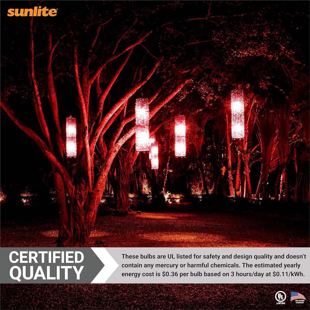 3Pk - Sunlite 3w LED A19 Red Colored Light Non-Dimmable Bulb - 25w Equiv - Image 6