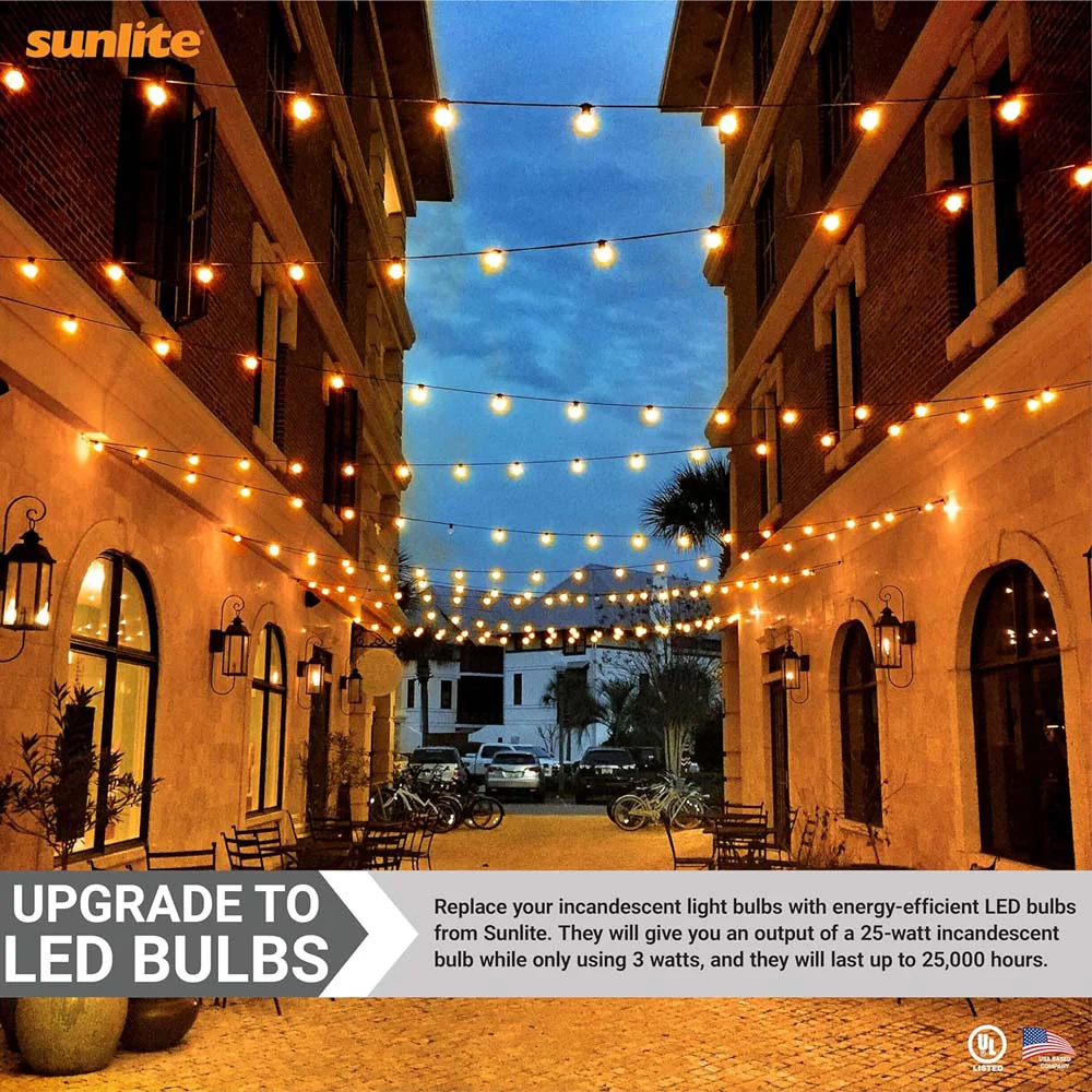 3Pk - Sunlite 3w LED A19 Yellow Colored Non-Dimmable Bulb - 25w Equiv - Image 4