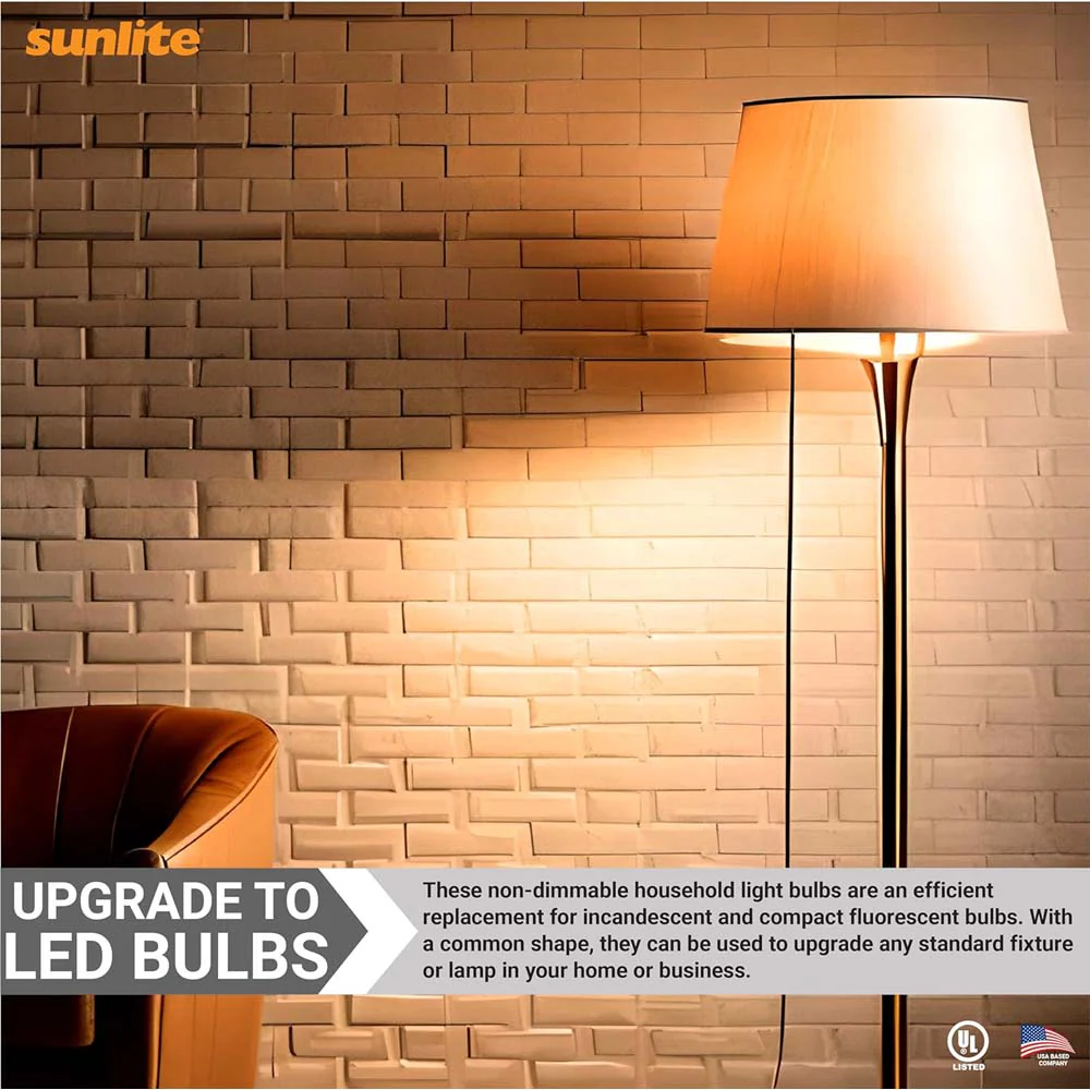 3Pk - Sunlite 6w LED A19 Non-Dimmable 2700K Soft White Bulb - 40w Equiv - Image 4