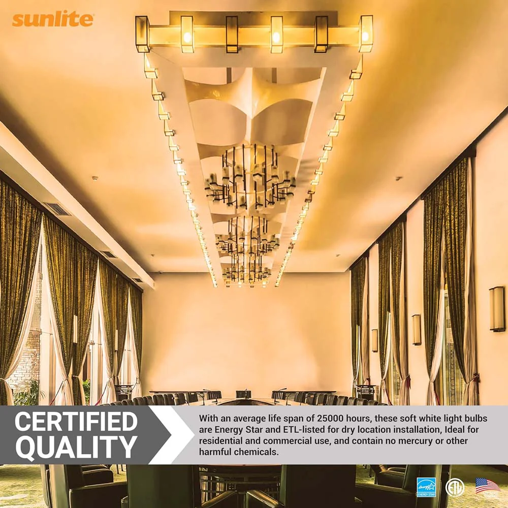 3Pk - Sunlite LED Globe G16.5 5W Clear E12 Base 2700K Bulb - Warm White - Image 4