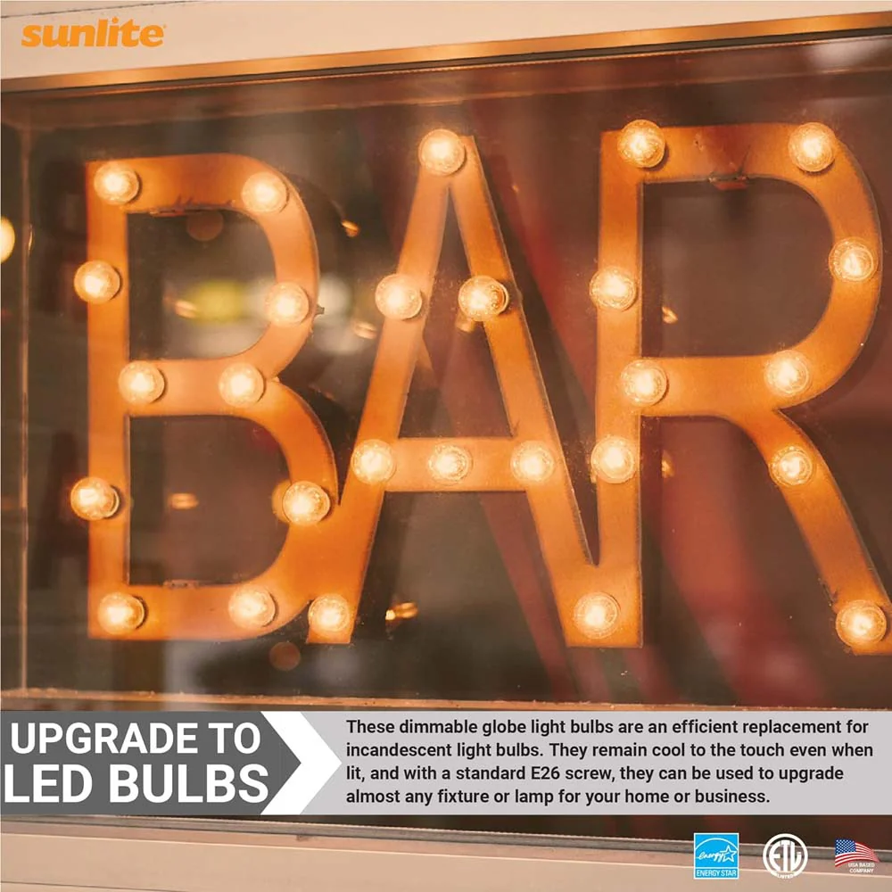 3Pk - Sunlite LED Globe G16 7W Clear E26 Medium Base 2700K Bulb - Warm White - Image 4
