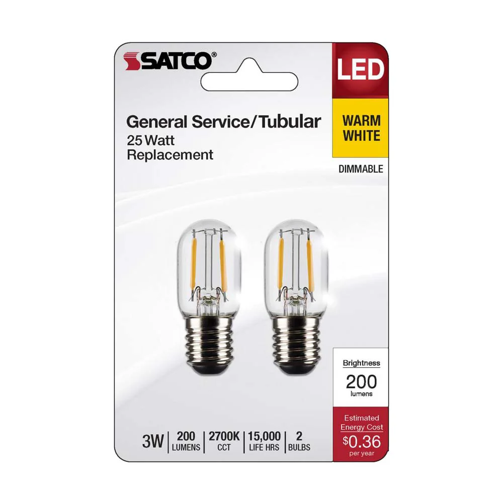 3W T6.5 LED Clear Intermediate Base 200 Lumens 2700K - Image 2