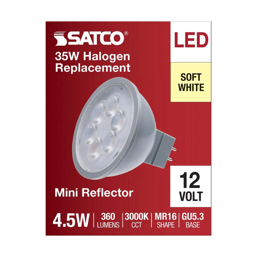 4.5W 12v MR16 LED 3000K Spot 15d 360LM GU5.3 Base Silver Finish Bulb - Image 4