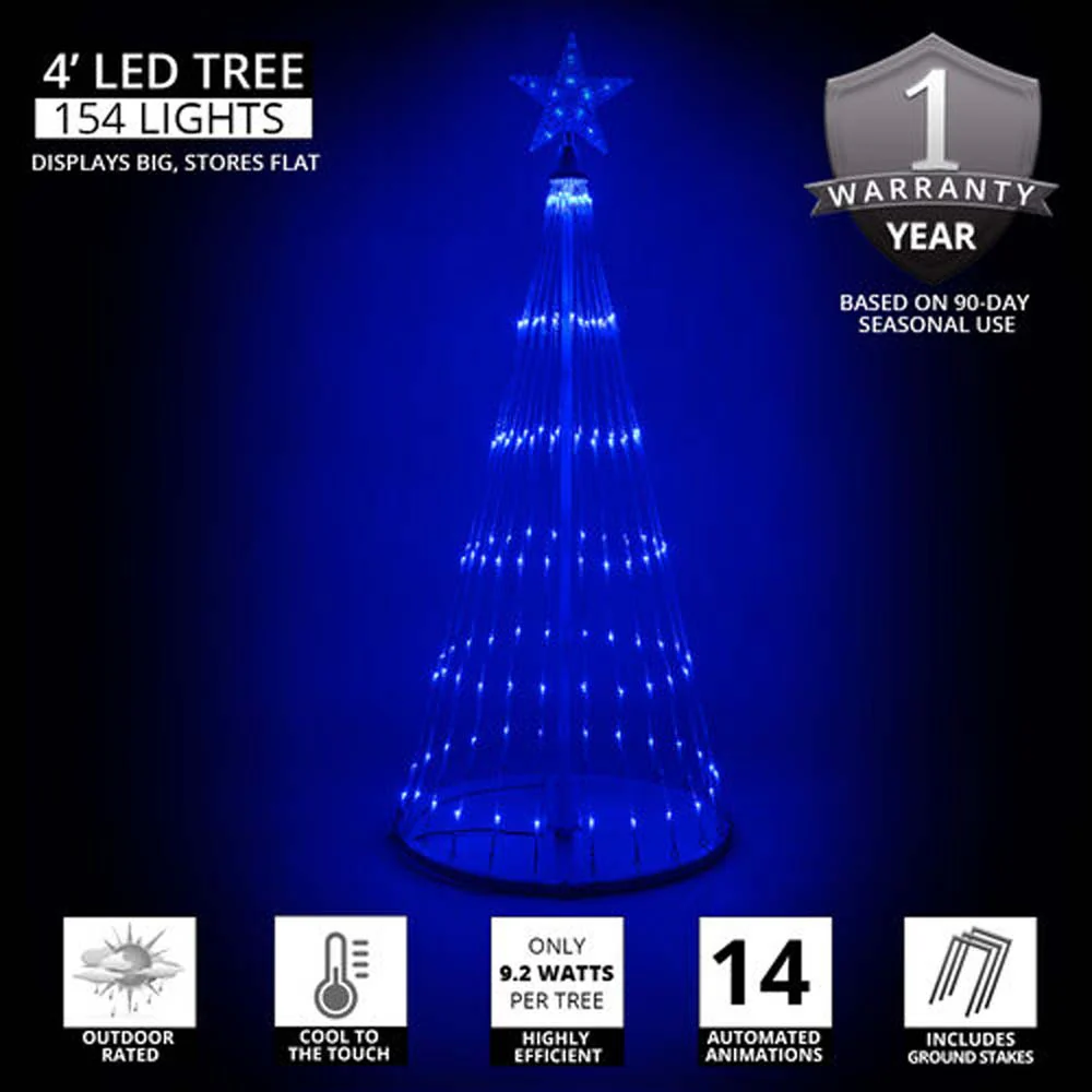 4-ft. Blue LED Animated Outdoor Lightshow Christmas Tree - Image 2